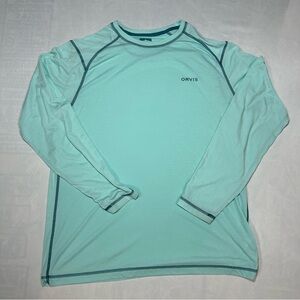 Orvis Men’s Drirelease Long-Sleeve Performance Crew – Blue Mist- Large